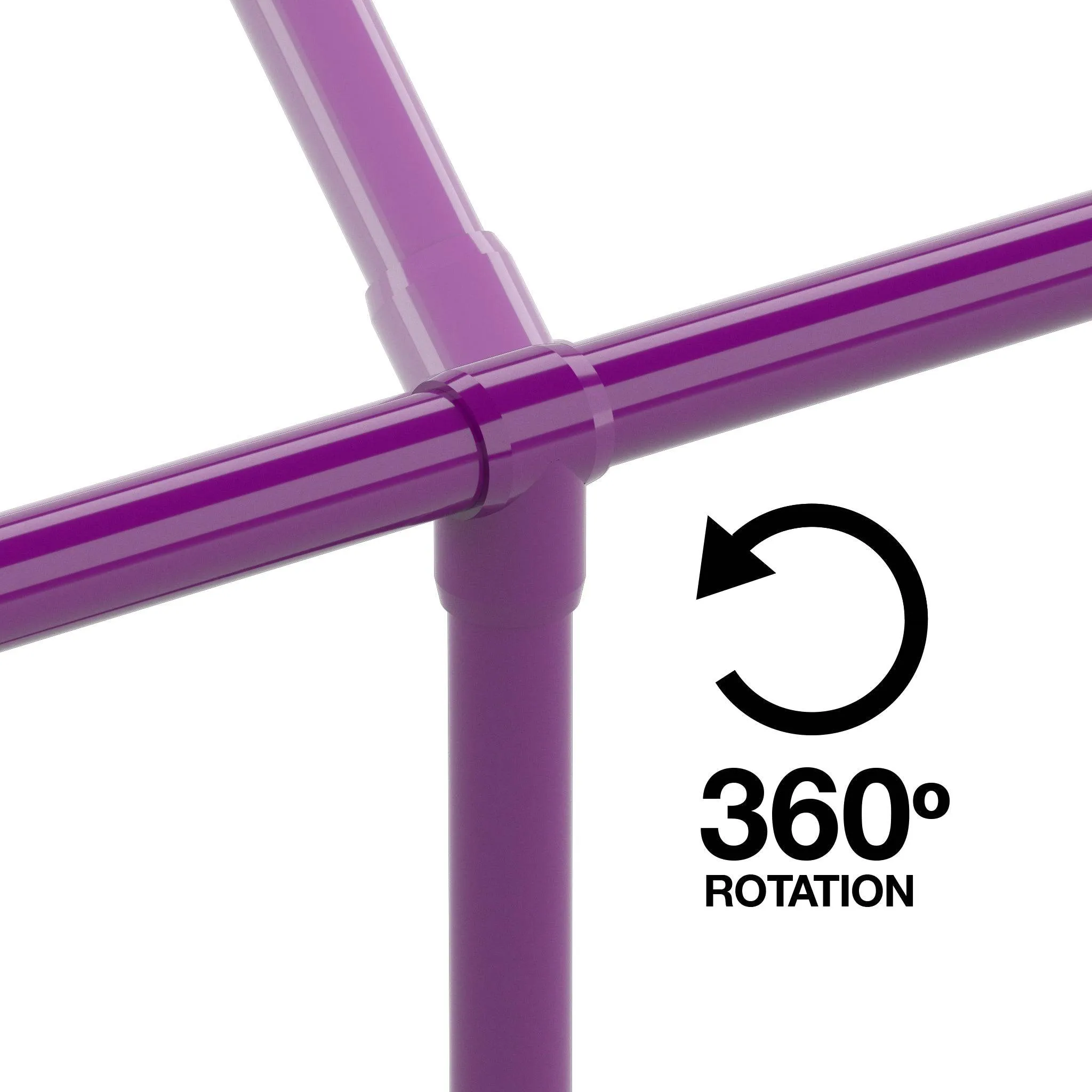 1-1/4 in. Slip Sling PVC Tee, Furniture Grade - Purple