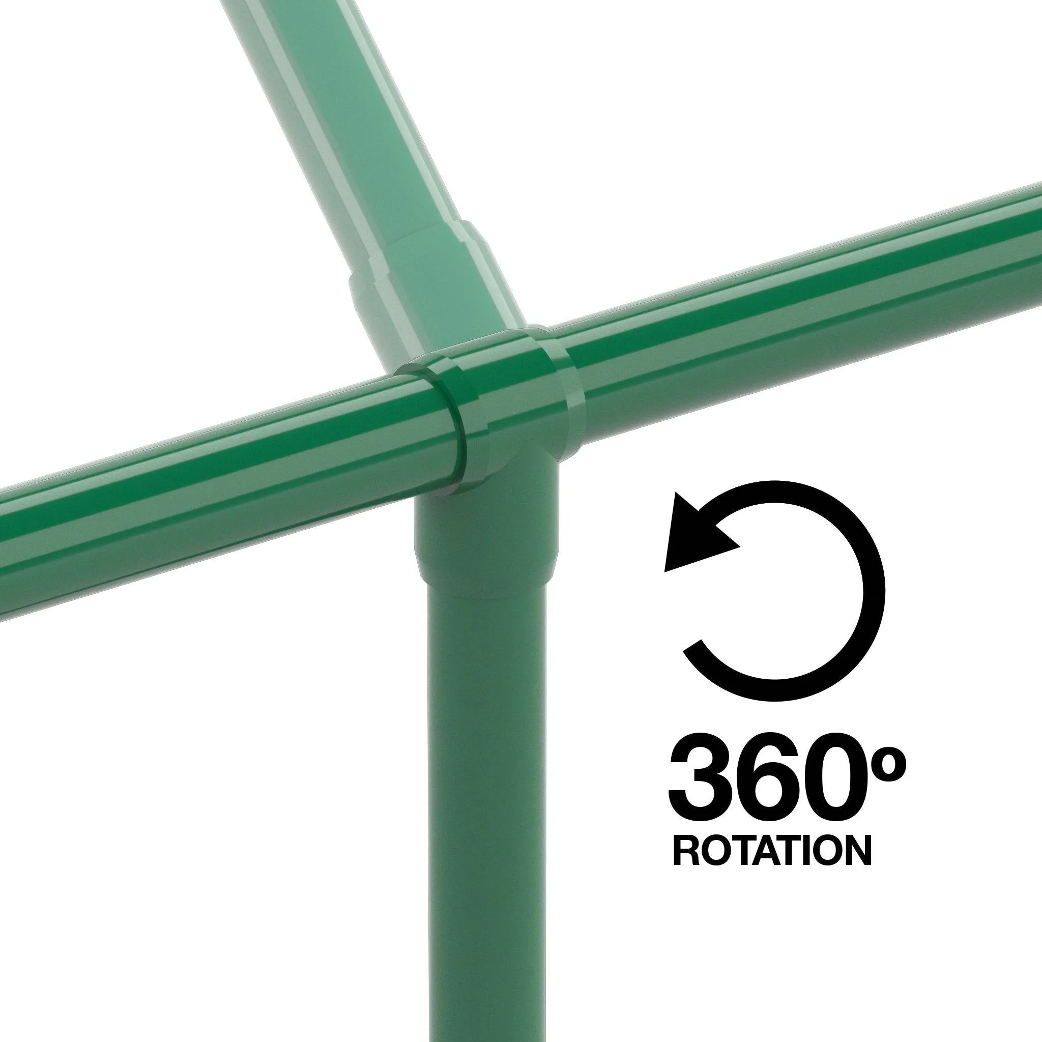 1/2 in. Slip Sling PVC Tee, Furniture Grade - Green