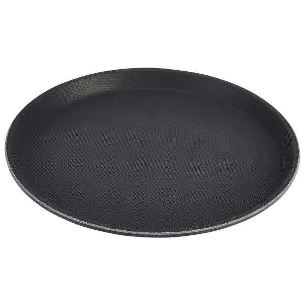 14" Round Non-Slip Bar Tray Black