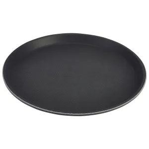 14" Round Non-Slip Bar Tray Black