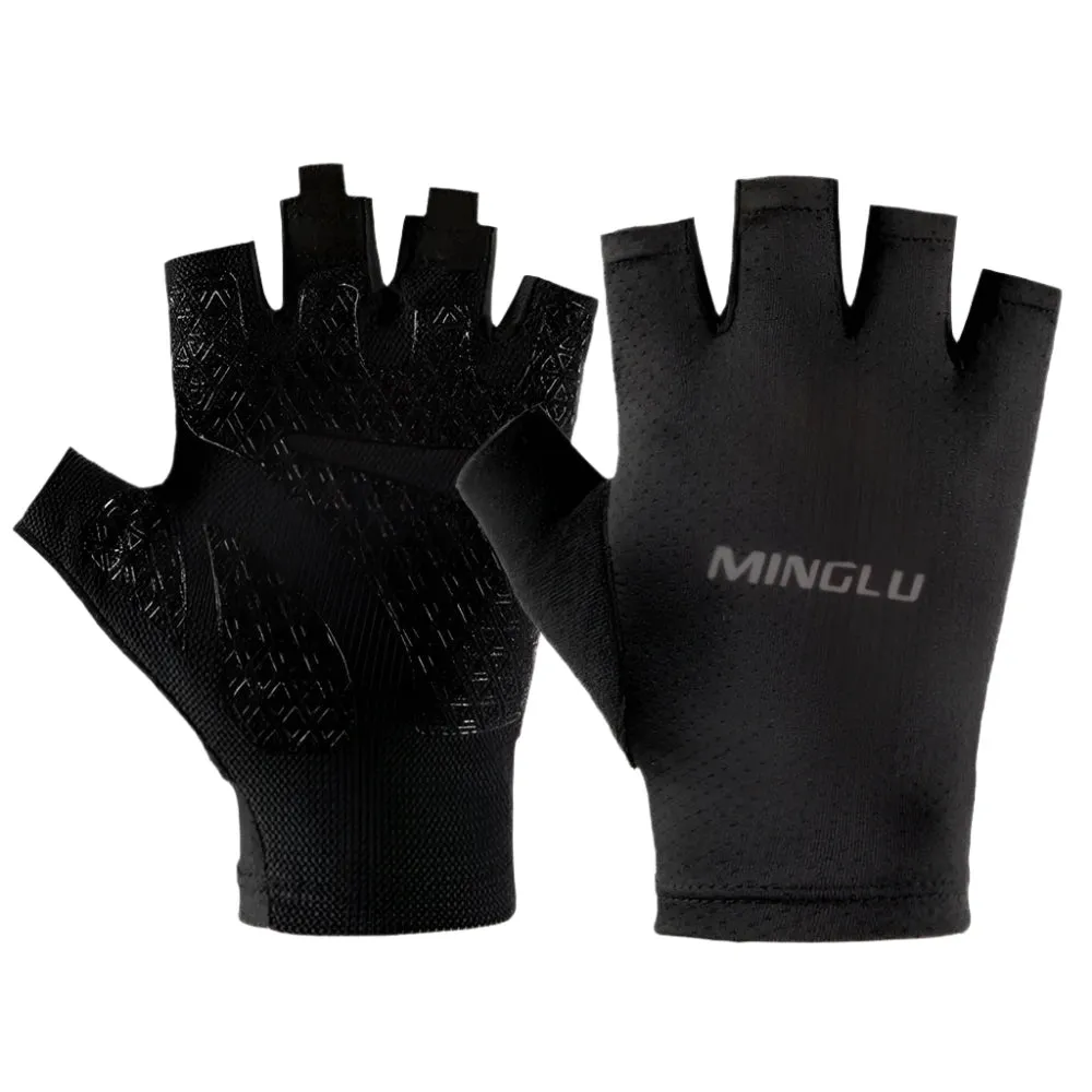 1Pair Cycling Gloves Road Bike Light Weight Padded Half Finger Gloves Biking Bicycle Breathable Anti-Slip Shock-Absorbing Gloves