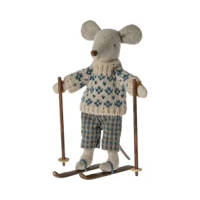 2023 Maileg Dad Winter Mouse with Ski Set