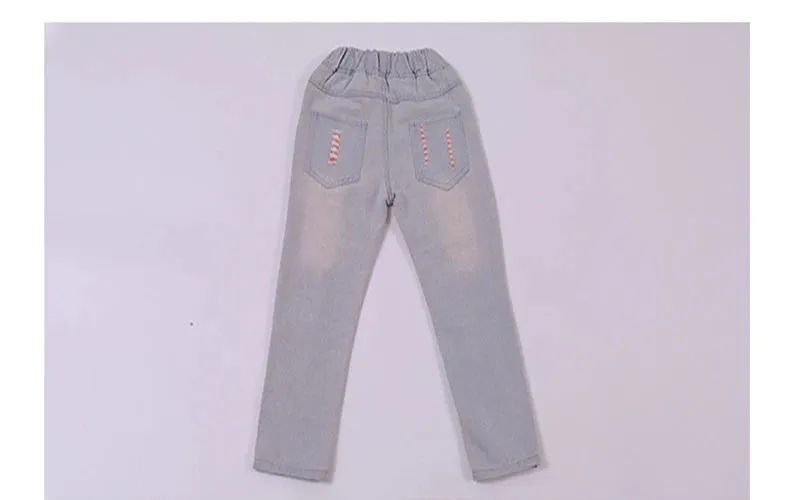 2024 New Fashion Multicolor Hole Little Girl Jeans Boy Spring and Summer Denim Casual Loose Cuffed Jeans Children Pants