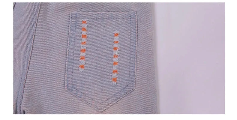 2024 New Fashion Multicolor Hole Little Girl Jeans Boy Spring and Summer Denim Casual Loose Cuffed Jeans Children Pants