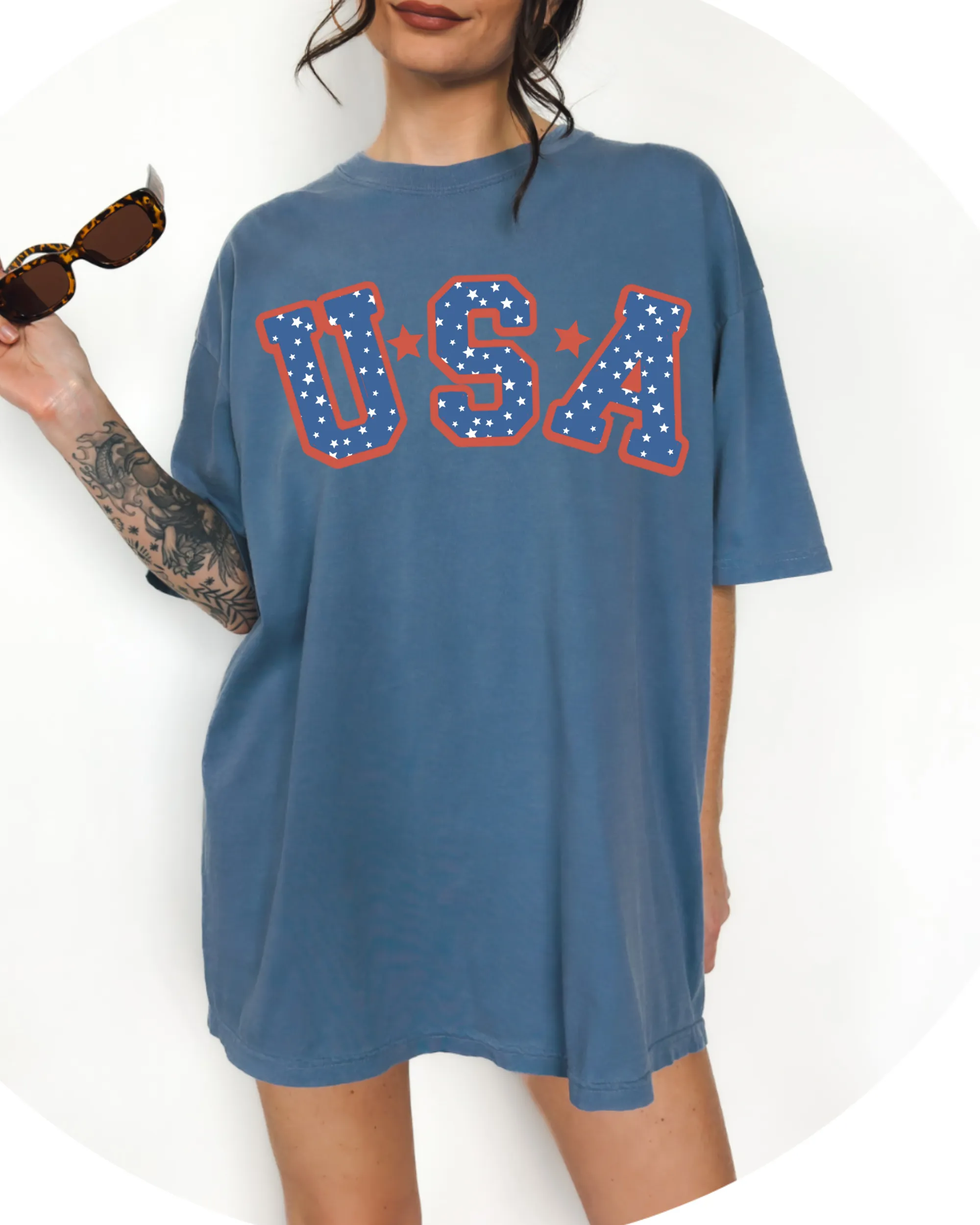 4th of July USA Comfort Colors® Shirt, Trendy 4th of July T-Shirt, Garment Dyed T-Shirt, Retro Inspired T-Shirt