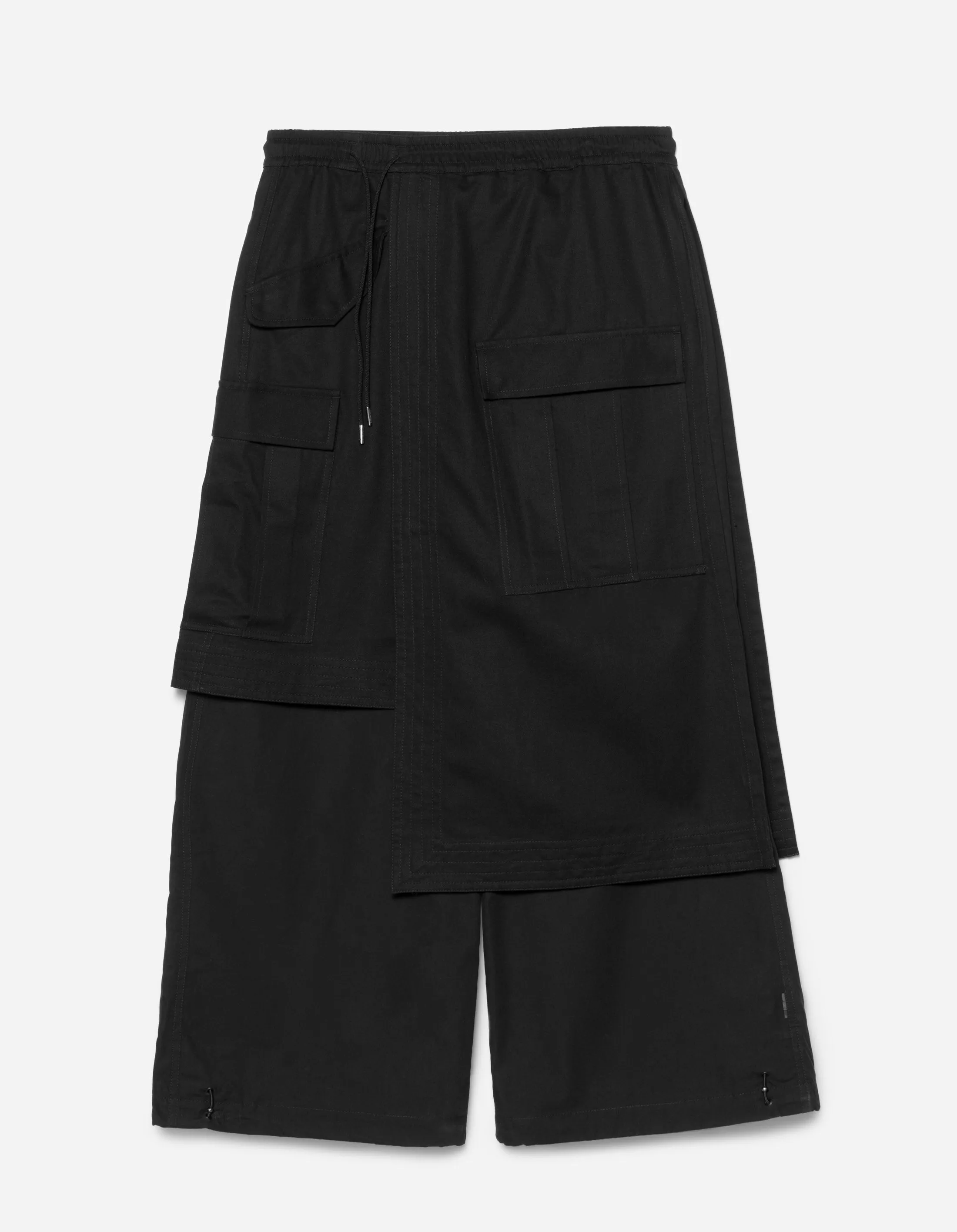 6027 Asym Hakama Cargo Track Pants Black