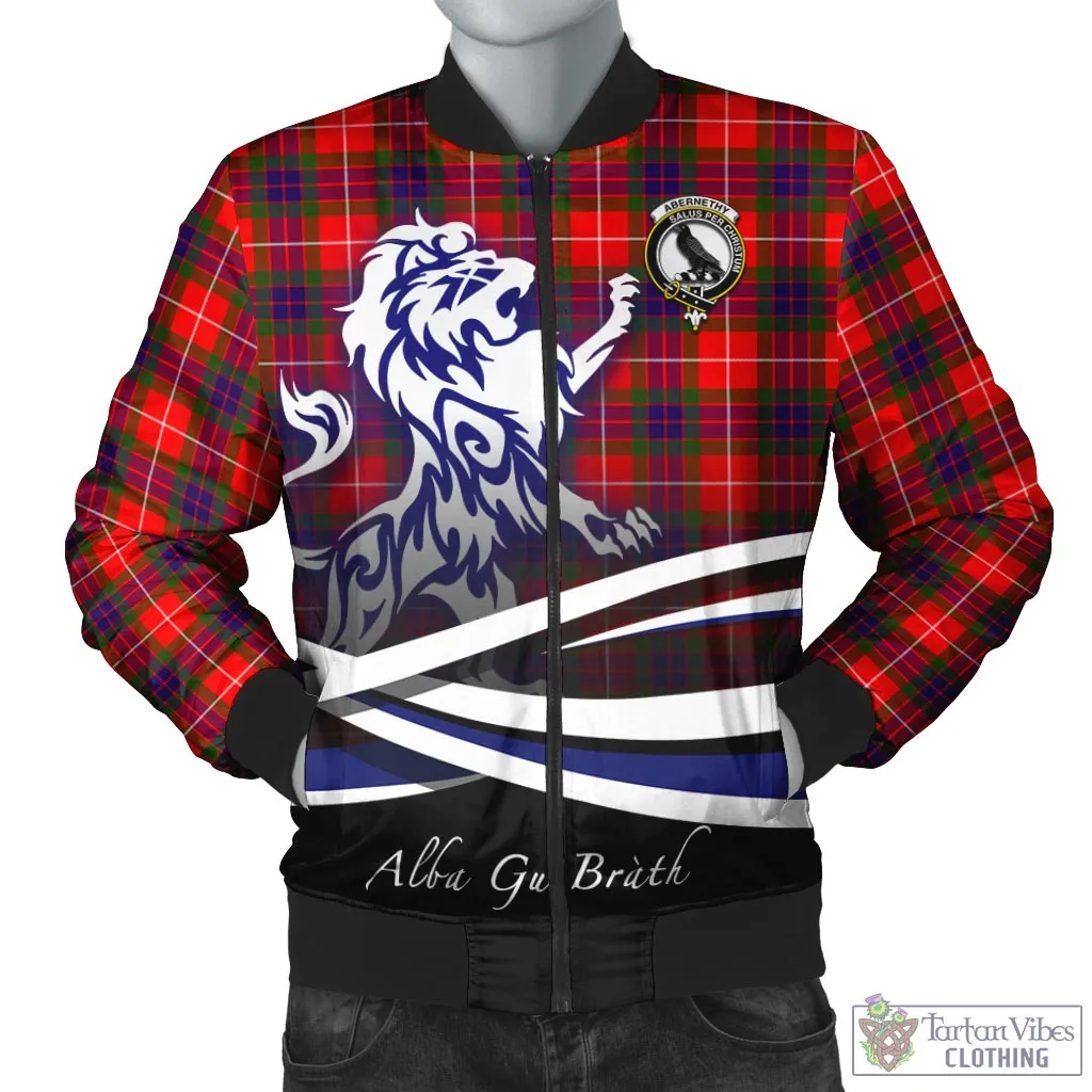 Abernethy Tartan Bomber Jacket with Alba Gu Brath Regal Lion Emblem