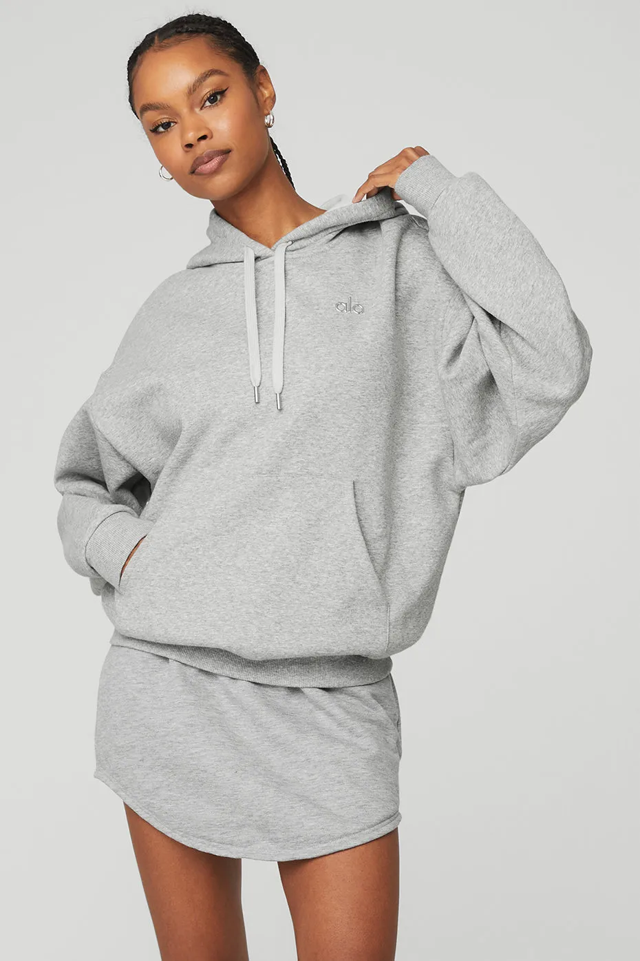 Accolade Hoodie & High-Waist Accolade Skirt Set - Athletic Heather Grey