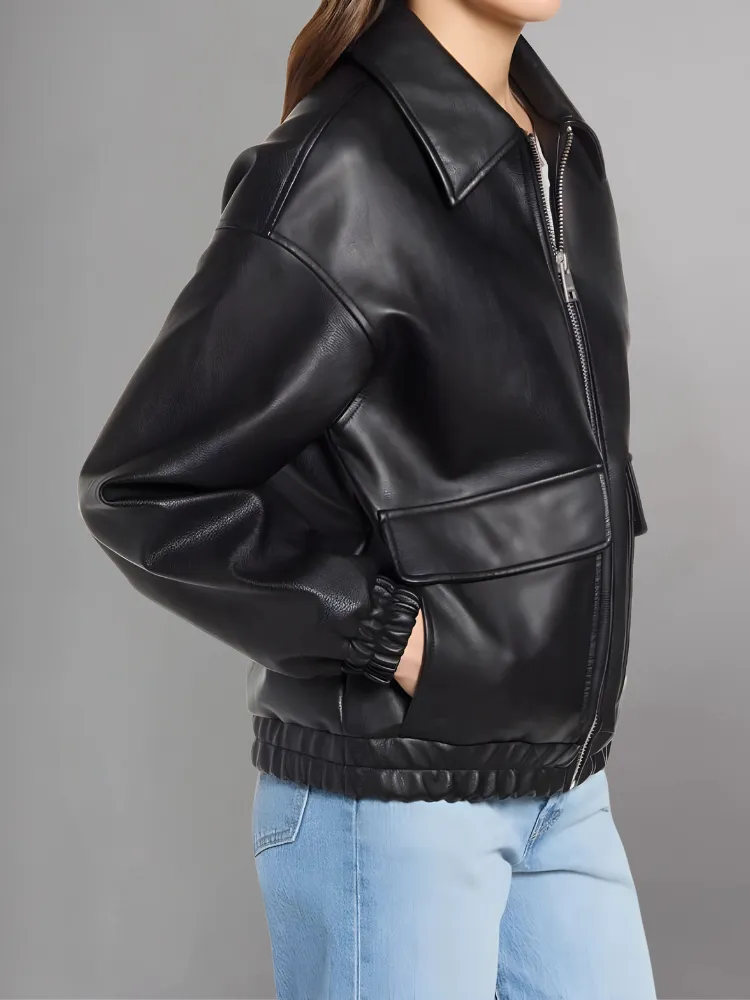 Aida Black A-2 Bomber Jacket