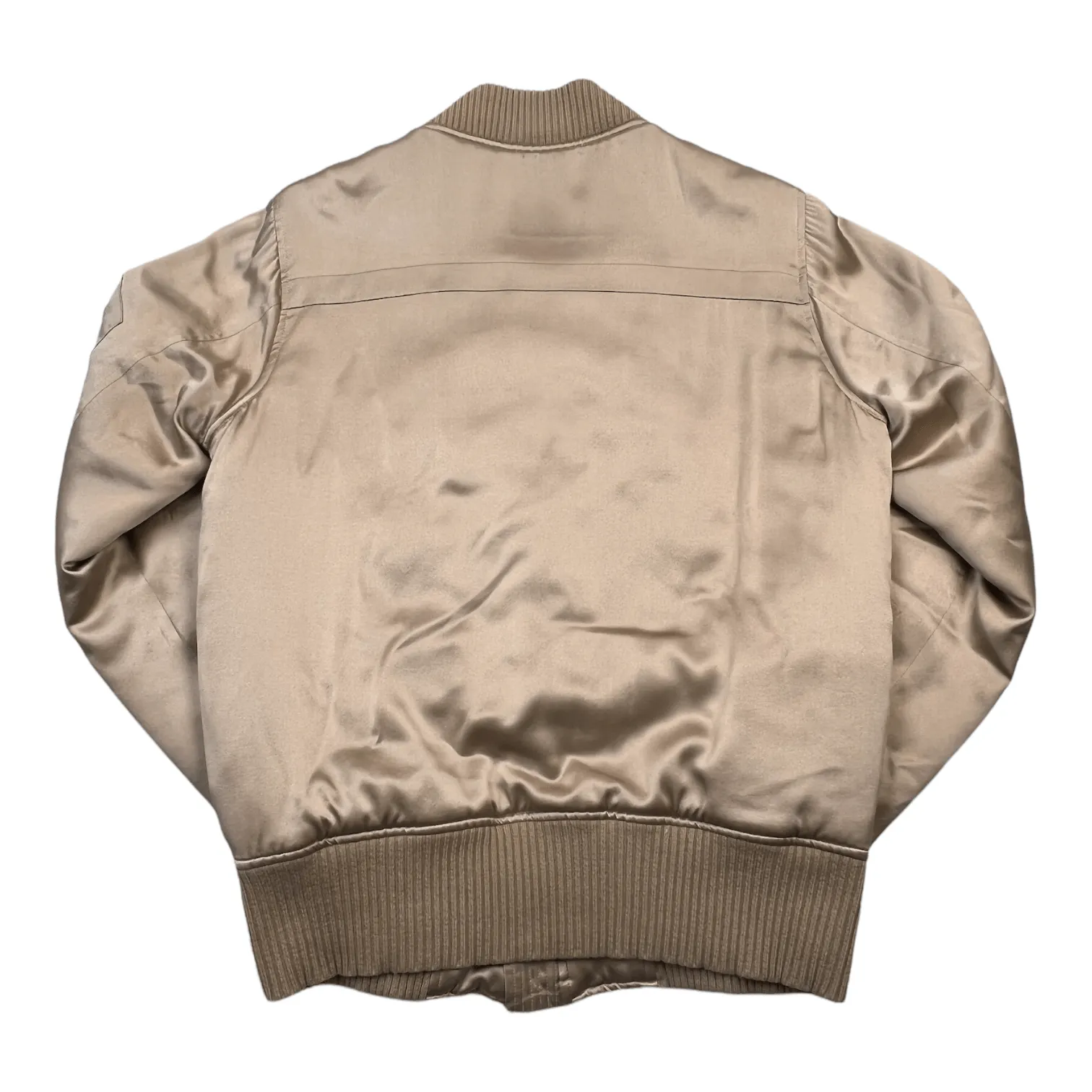 Amiri Satin Bomber Jacket Sand Pre-Owned