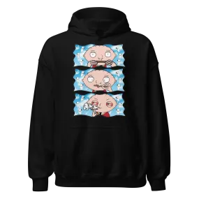 Animated TV Sitcom Hoodie Stewie Character Rolling Joint Ultra Soft Blended Cotton Unisex Pullover