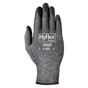 Ansell HyFlex® Foam Gray™ Gloves, 9, Black/Gray, Nitrile Foam Palm Coated, 11-801-9