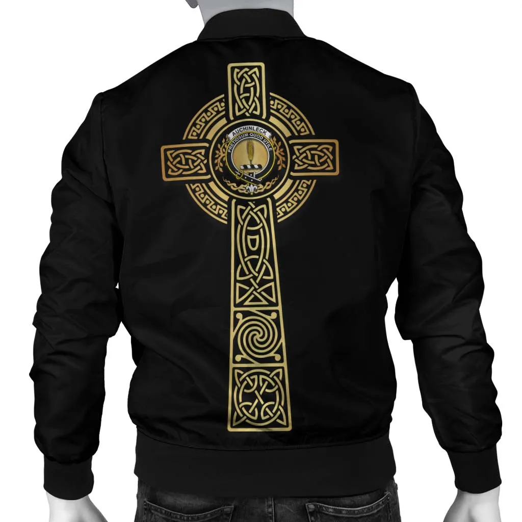 Auchinleck (Affleck) Clan Bomber Jacket with Golden Celtic Tree Of Life