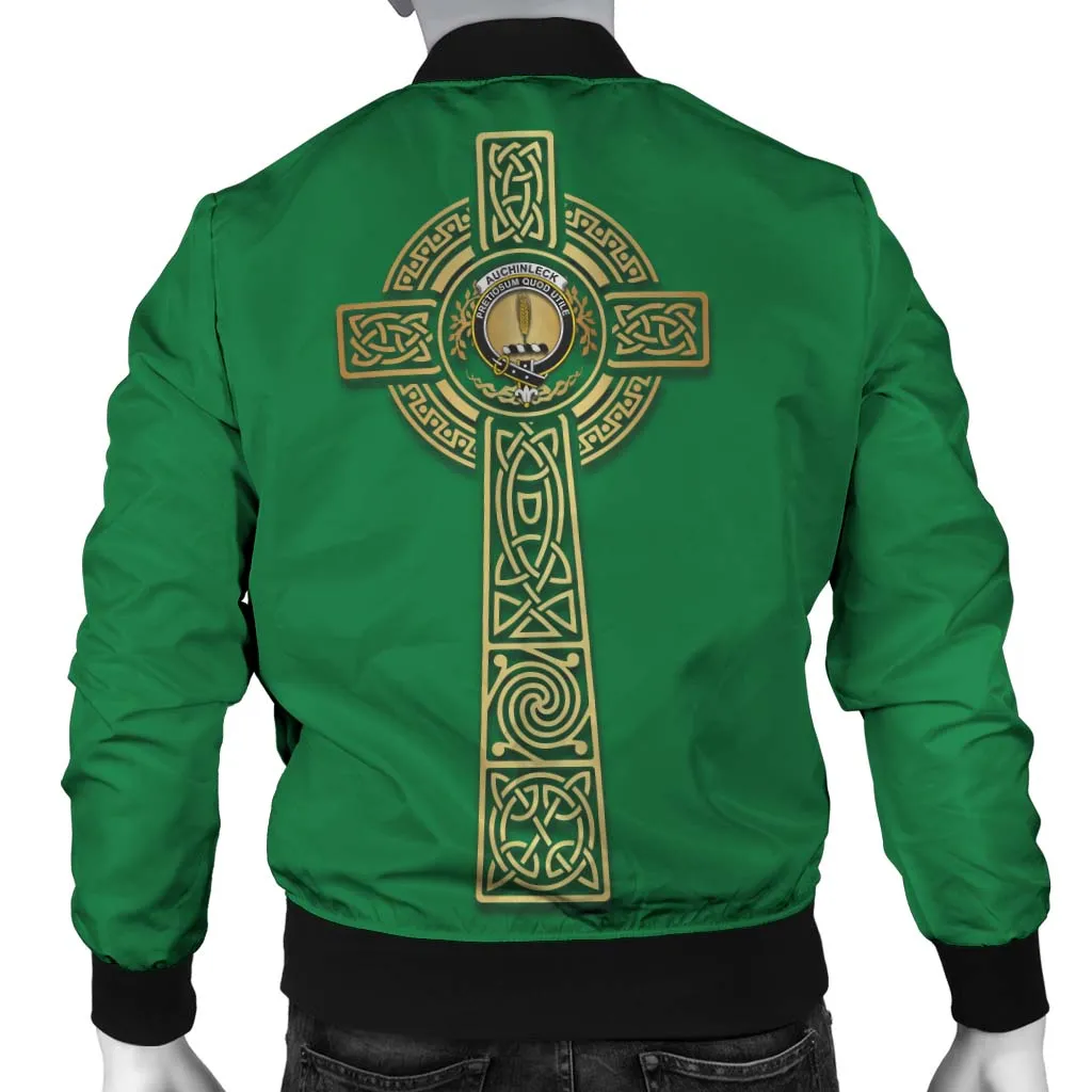 Auchinleck (Affleck) Clan Bomber Jacket with Golden Celtic Tree Of Life