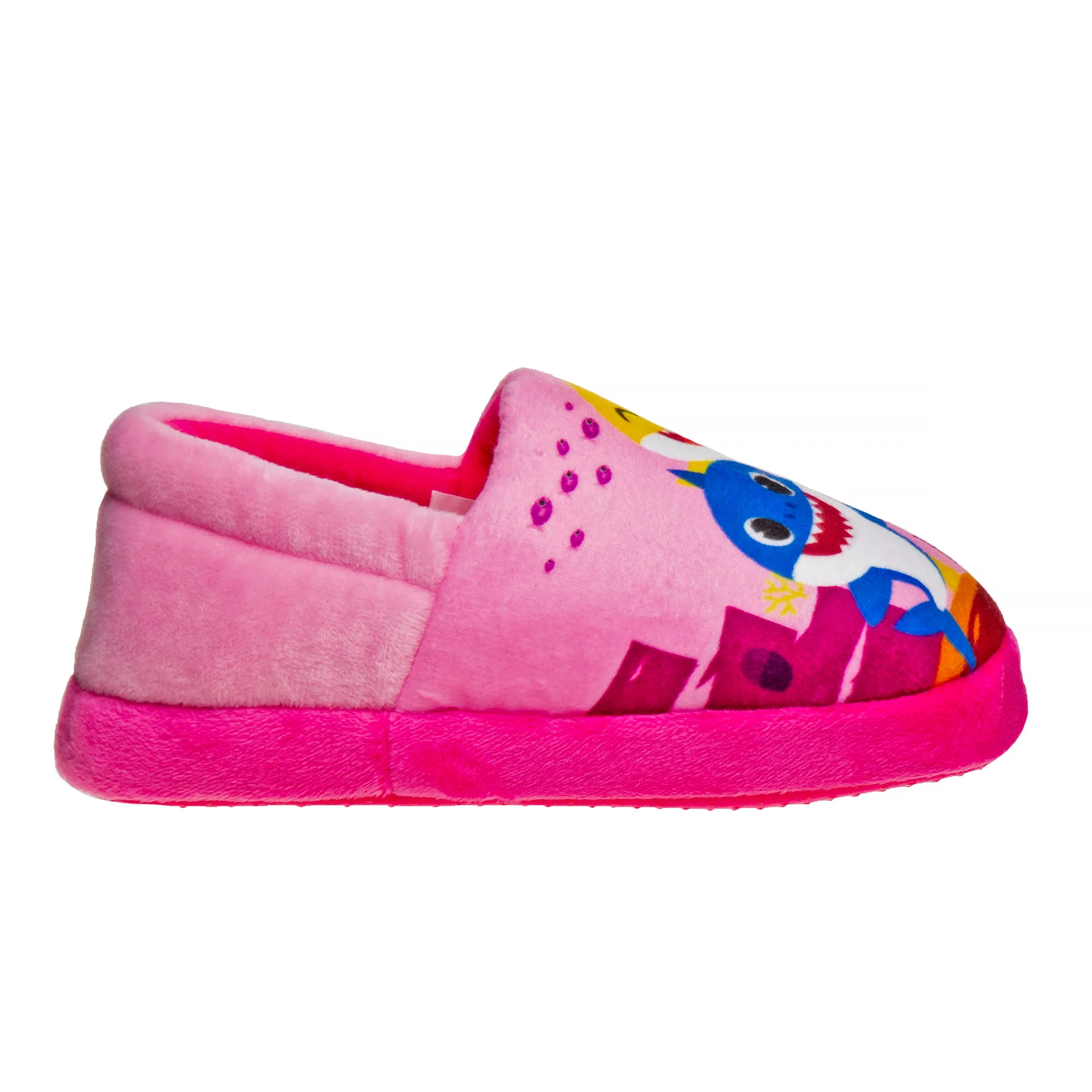 Baby Shark Girls Slip On Slippers Pink