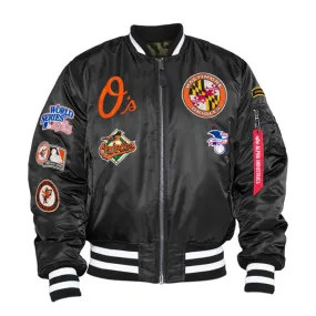 Baltimore Orioles Alpha Industries X New Era MA-1 Bomber Reversible Jacket - Black