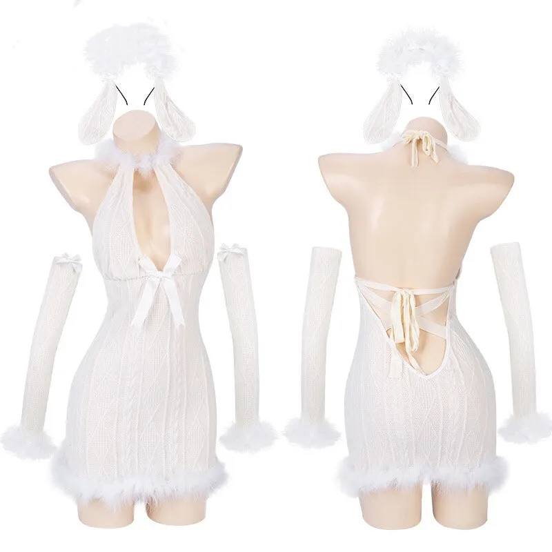 [Basic] Bashful Lamb Faux Fur Dress Set