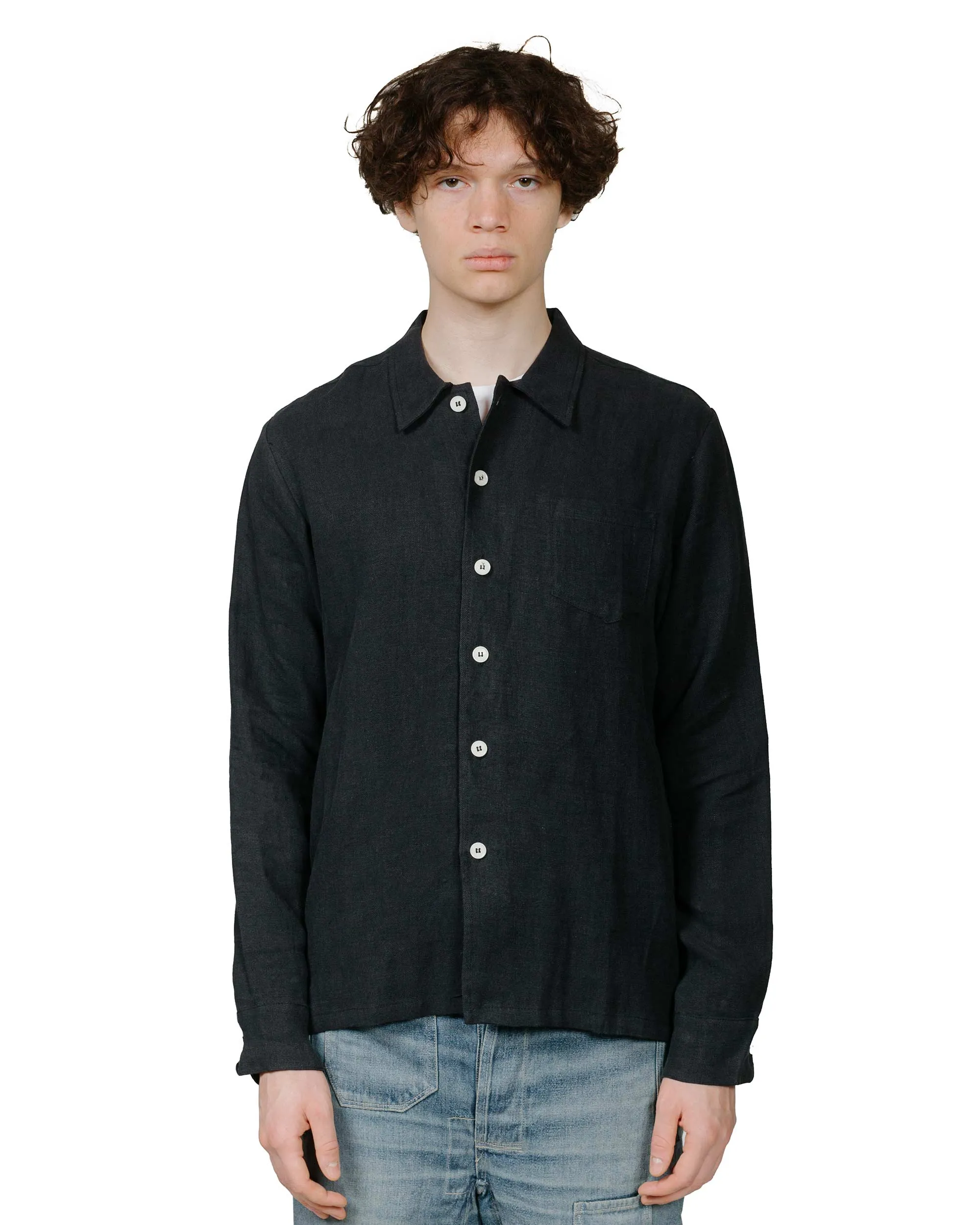 Bather Coal Linen Leisure Shirt