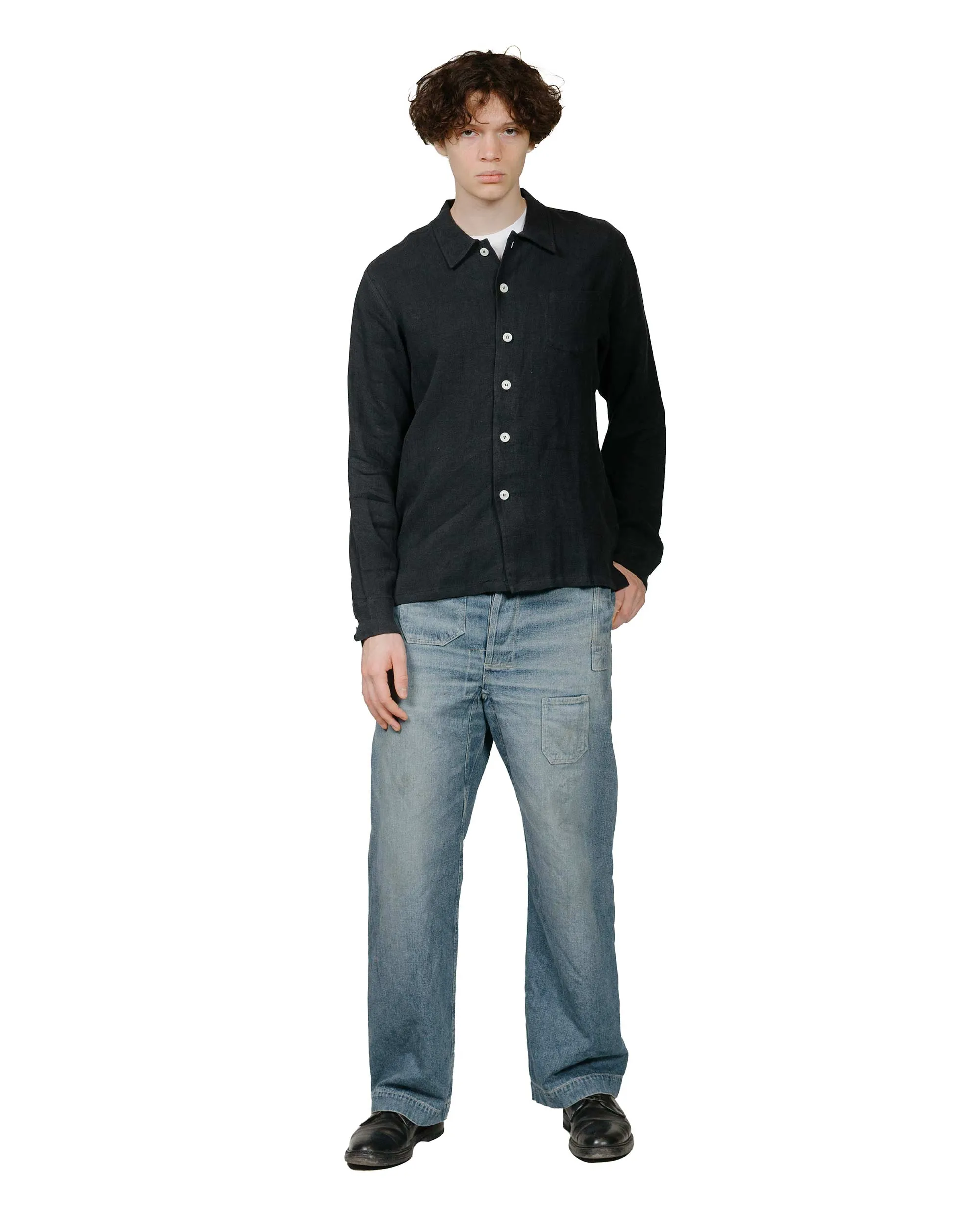 Bather Coal Linen Leisure Shirt