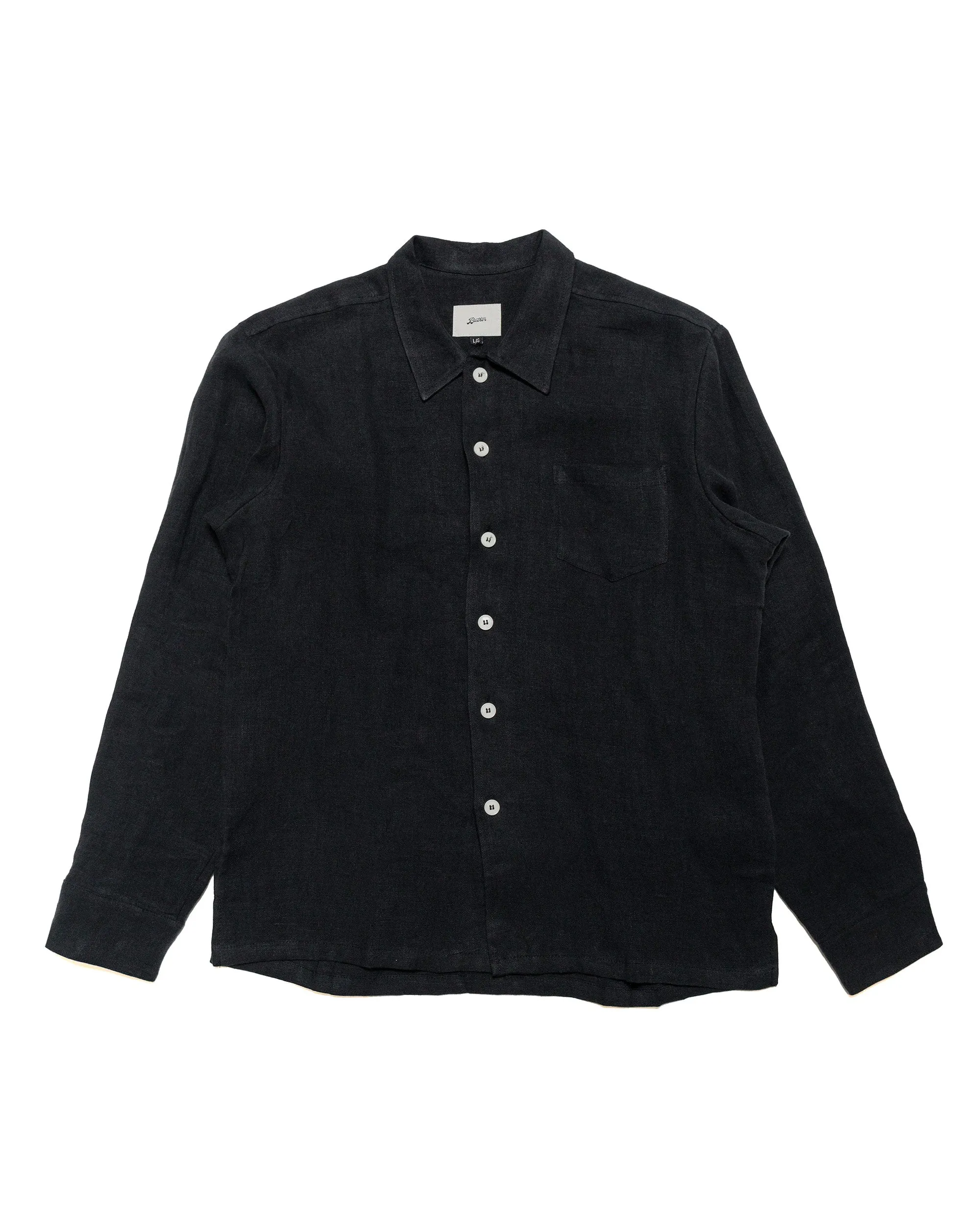 Bather Coal Linen Leisure Shirt