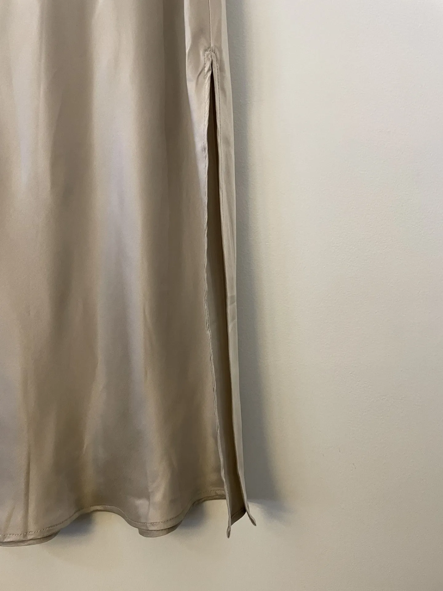 Bias Slip Skirt in Silver