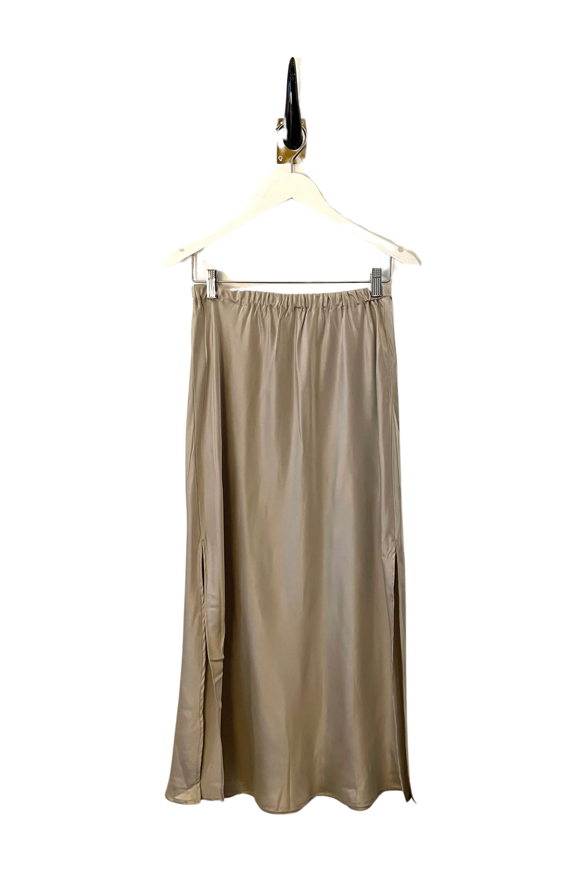 Bias Slip Skirt in Silver