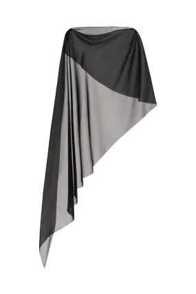 BLACK ASYMMETRIC SEE-THROUGH CAPE