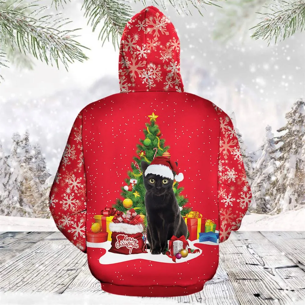 Black Cat Christmas Tree All Over Print 3D Hoodie For Men And Women, Best Gift For Cat lovers, Best Outfit Christmas