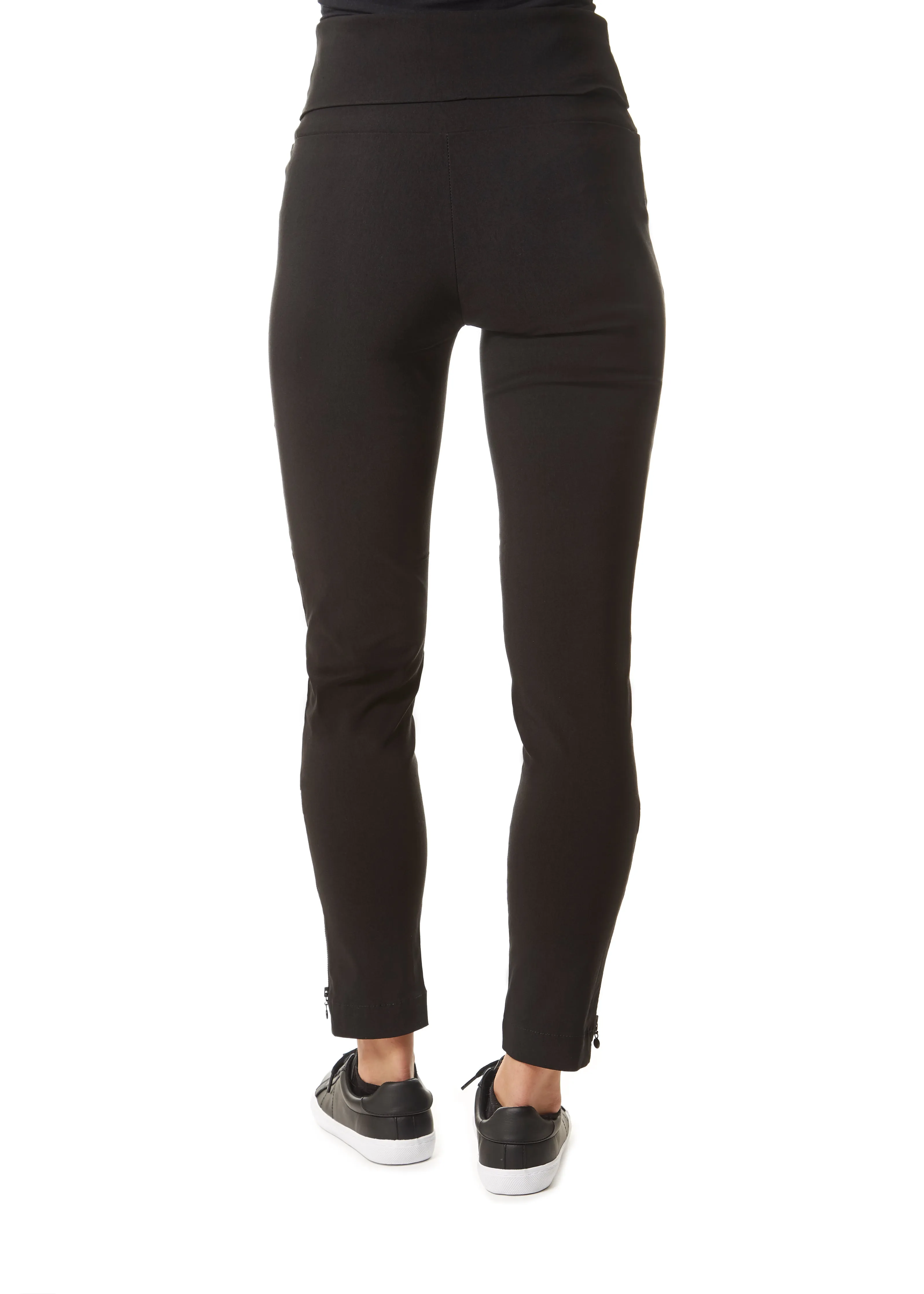 Black Magic Stretch Trousers With Zip