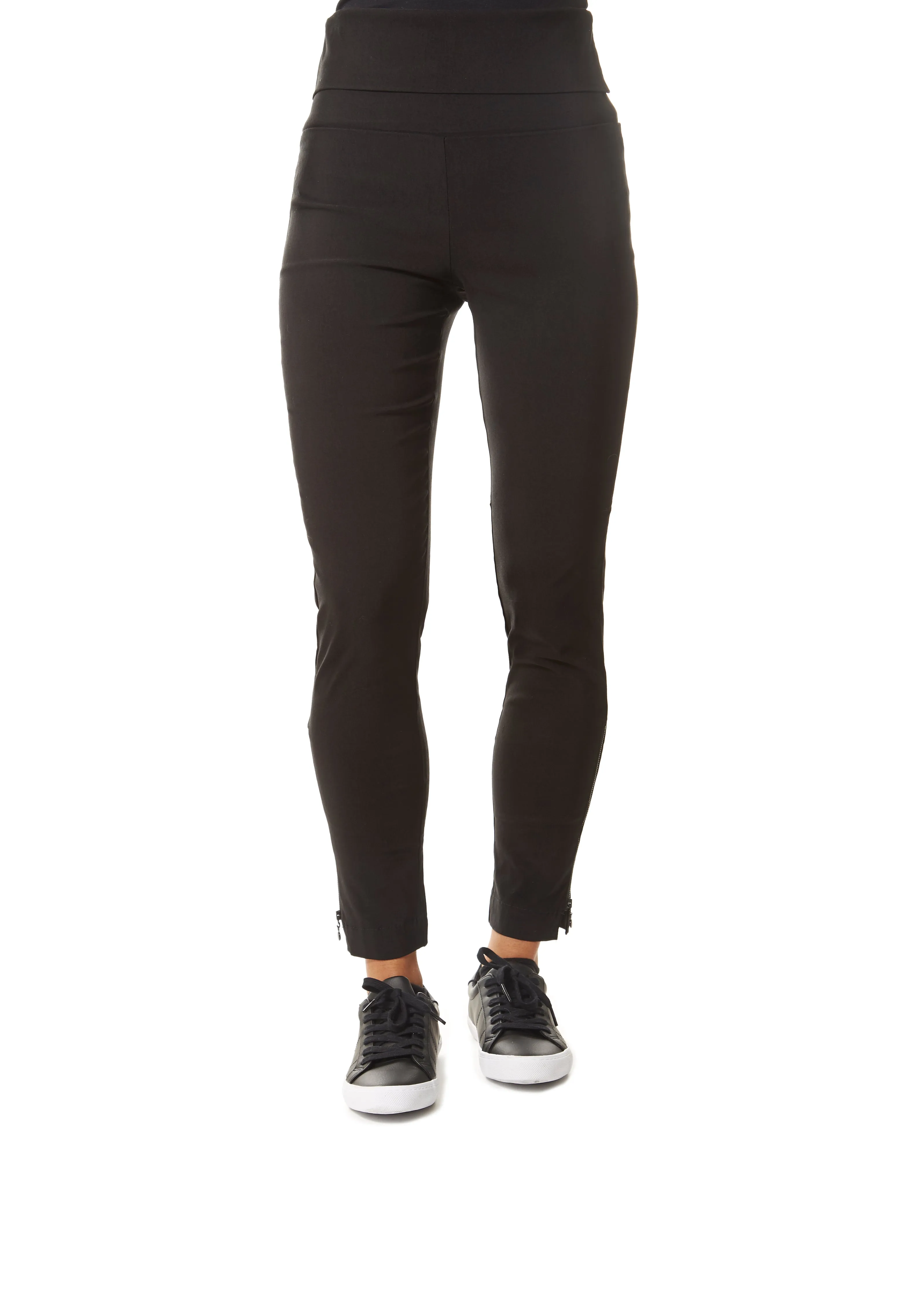 Black Magic Stretch Trousers With Zip