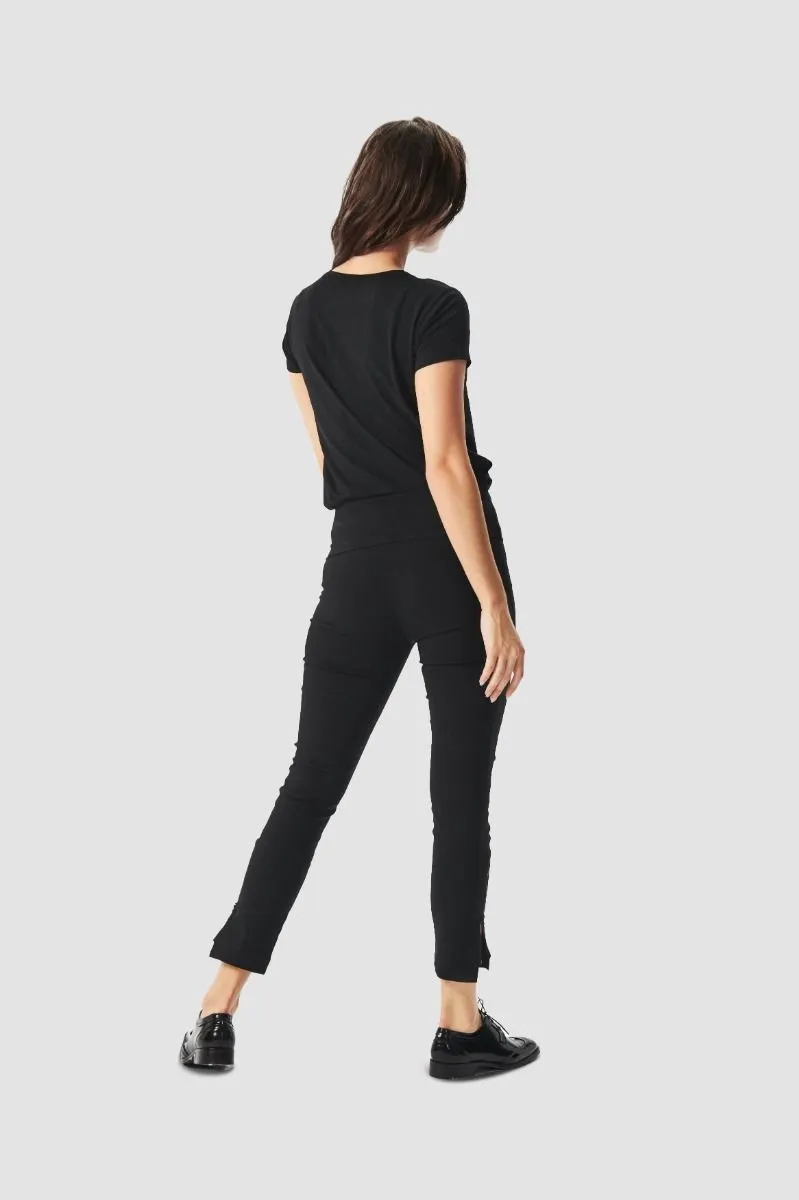 Black Magic Stretch Trousers With Zip