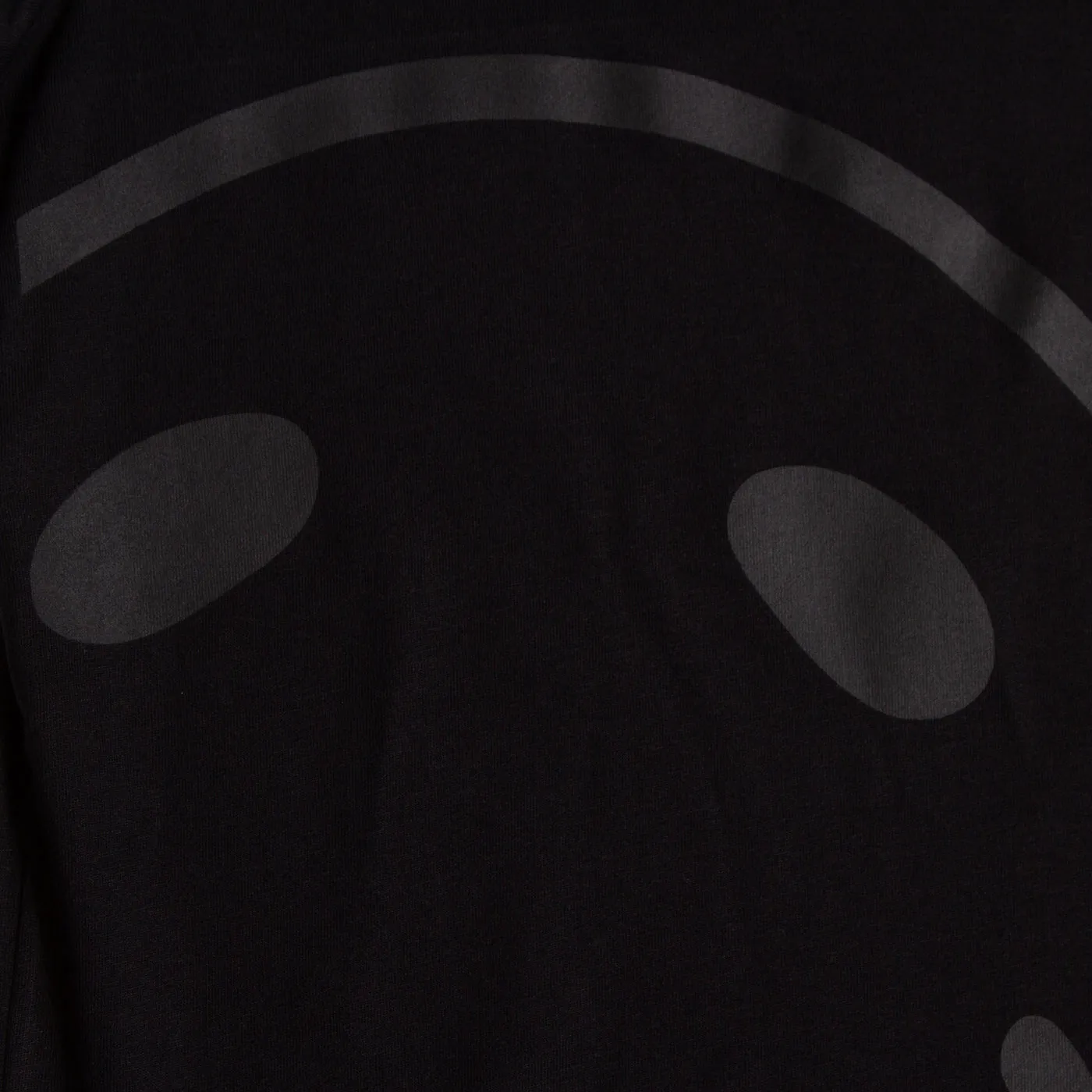 Black On Black Side Smiley - Tshirt - Black