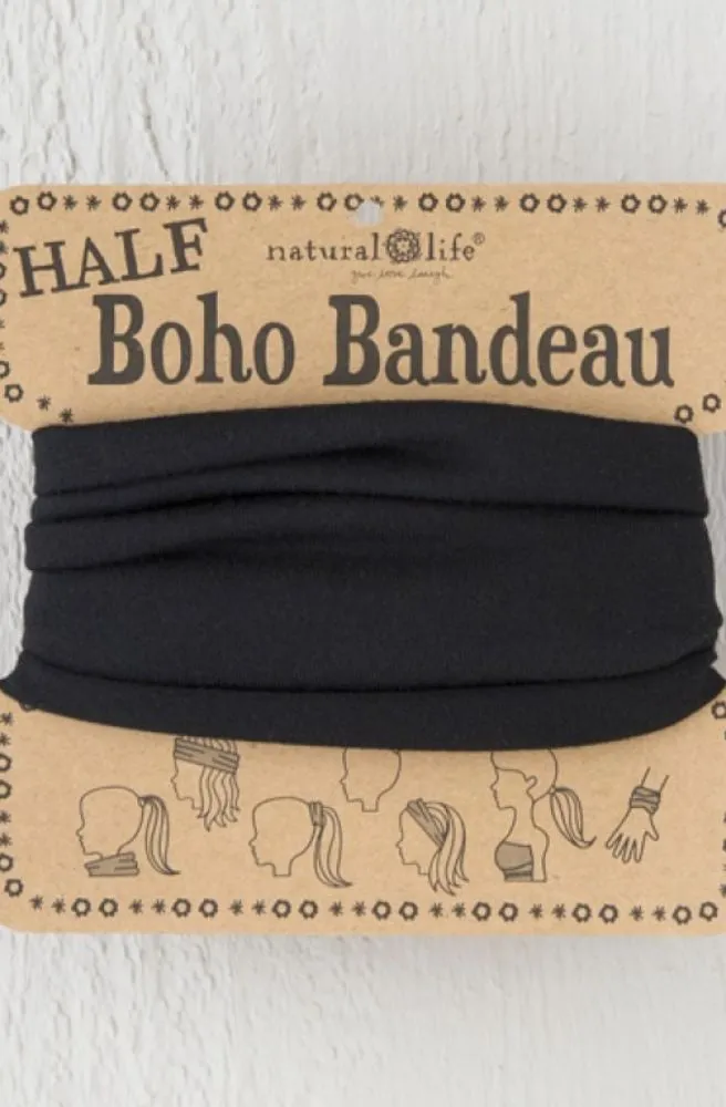 Boho Bandeau Half Solid Black