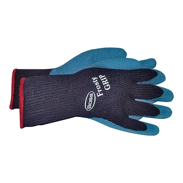 BOSS Frosty GRIP 8439L Protective Gloves, L, Knit Wrist Cuff, Acrylic Glove, Blue