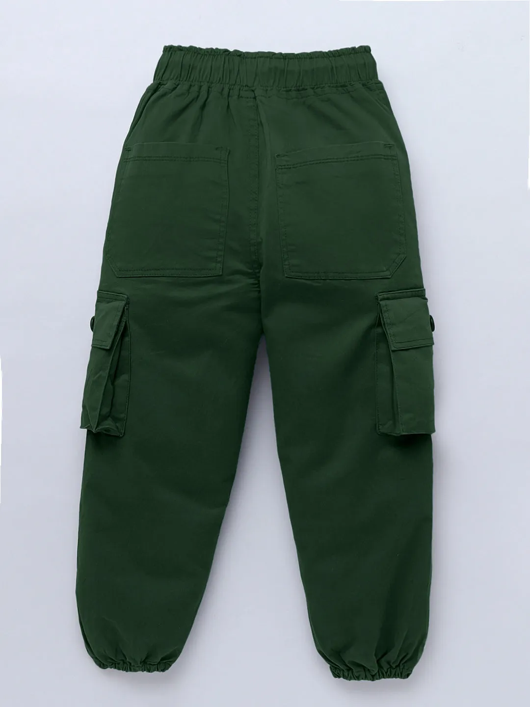 Boys Cotton Dark Green Cargo