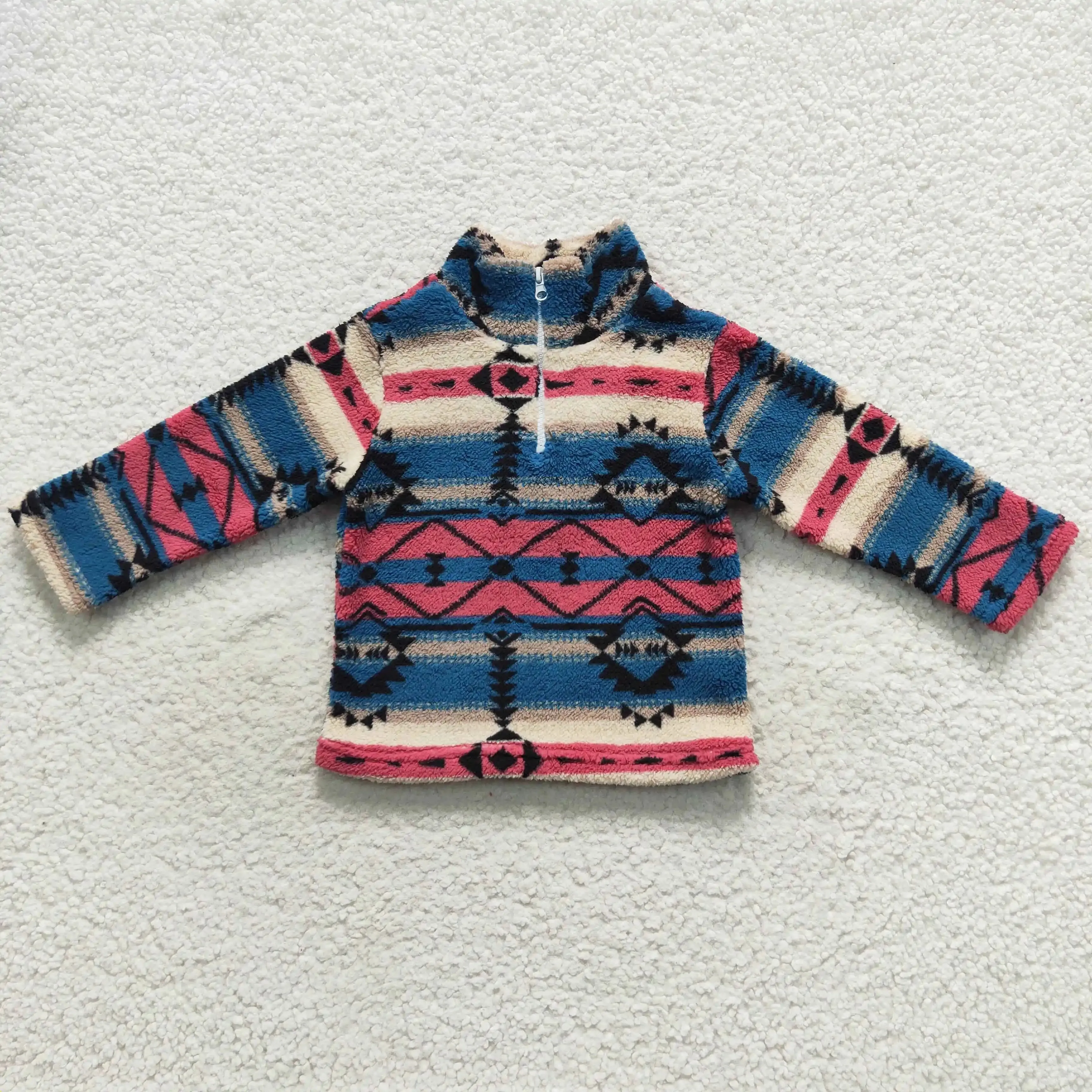 Boys Jacket - Fuzzy Fleece - Western Aztec Southwest to 14/16