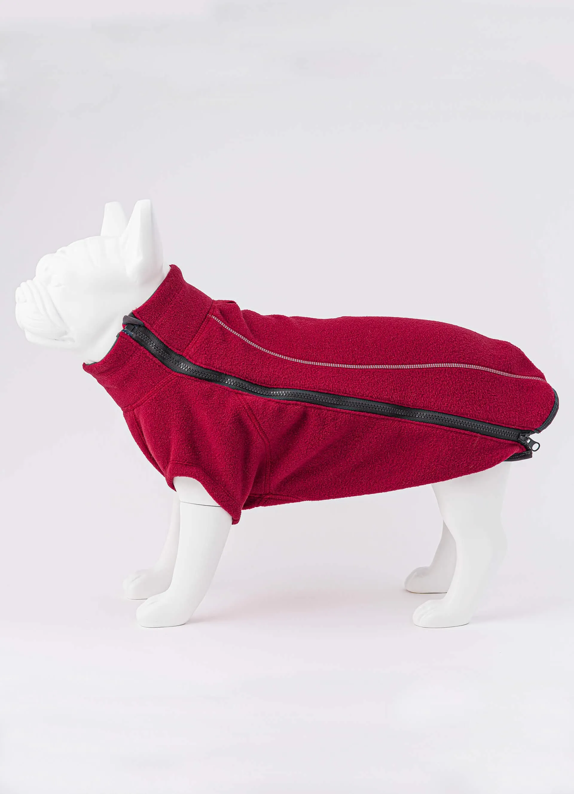 Burgundy Cosy Warm Fleece Dog Jacket