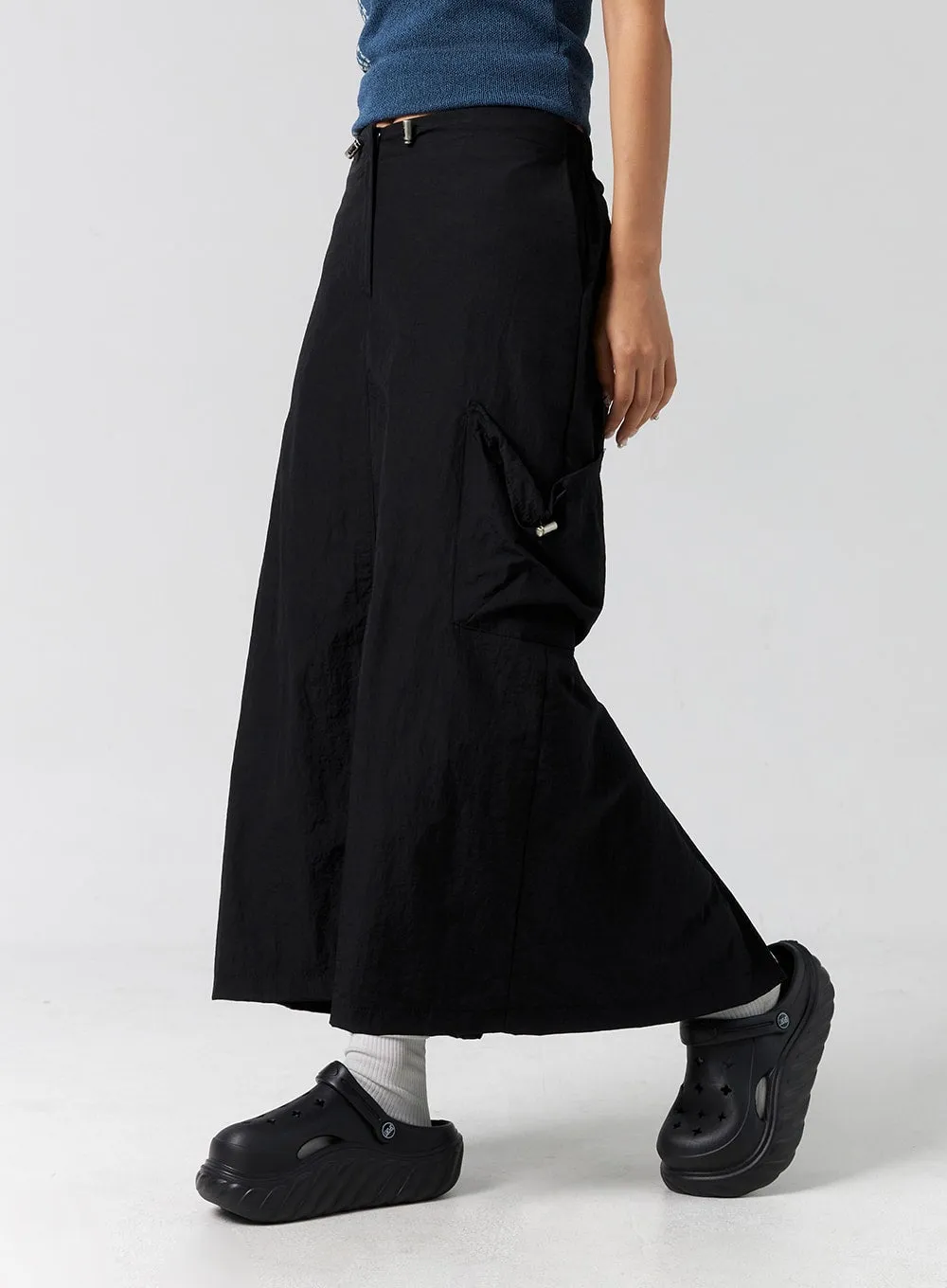 Cargo Nylon Maxi Skirt CG302