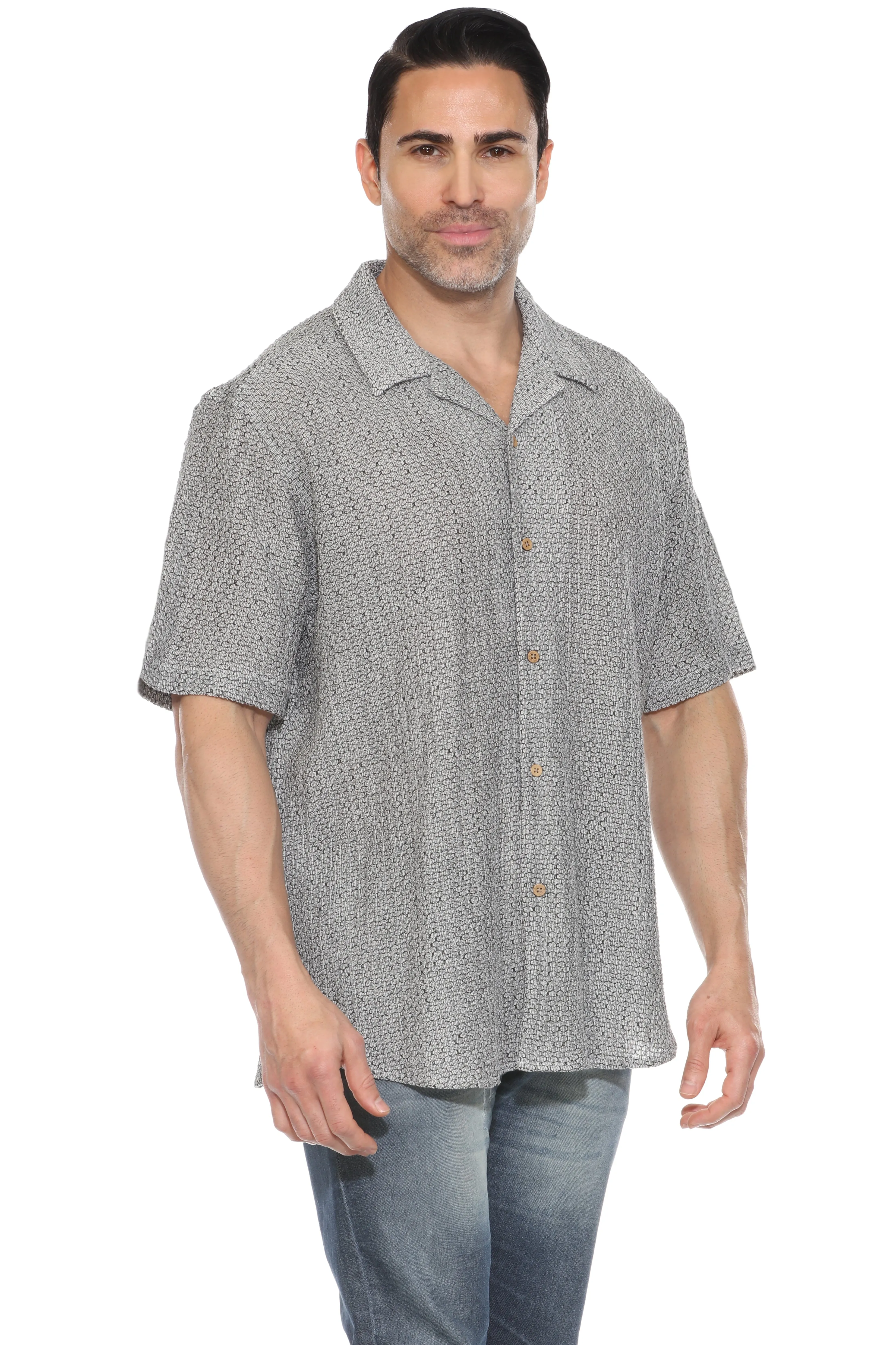 Casual Cable Knit Button Up Shirt