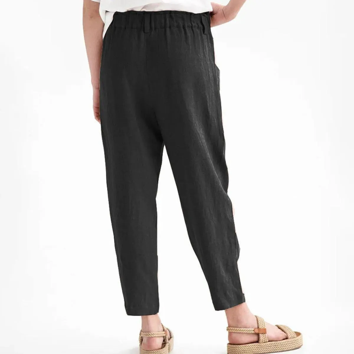 Casual High Waist Botton Straight Pants