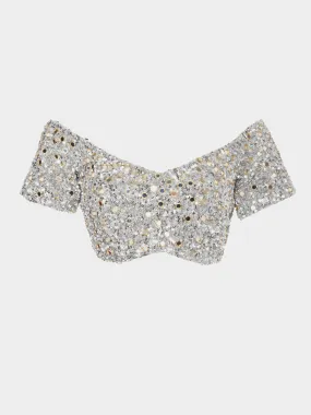 Clementine Choli in Silver Sequin