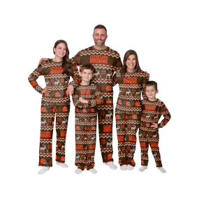 Cleveland Browns NFL Ugly Pattern Family Holiday Pajamas