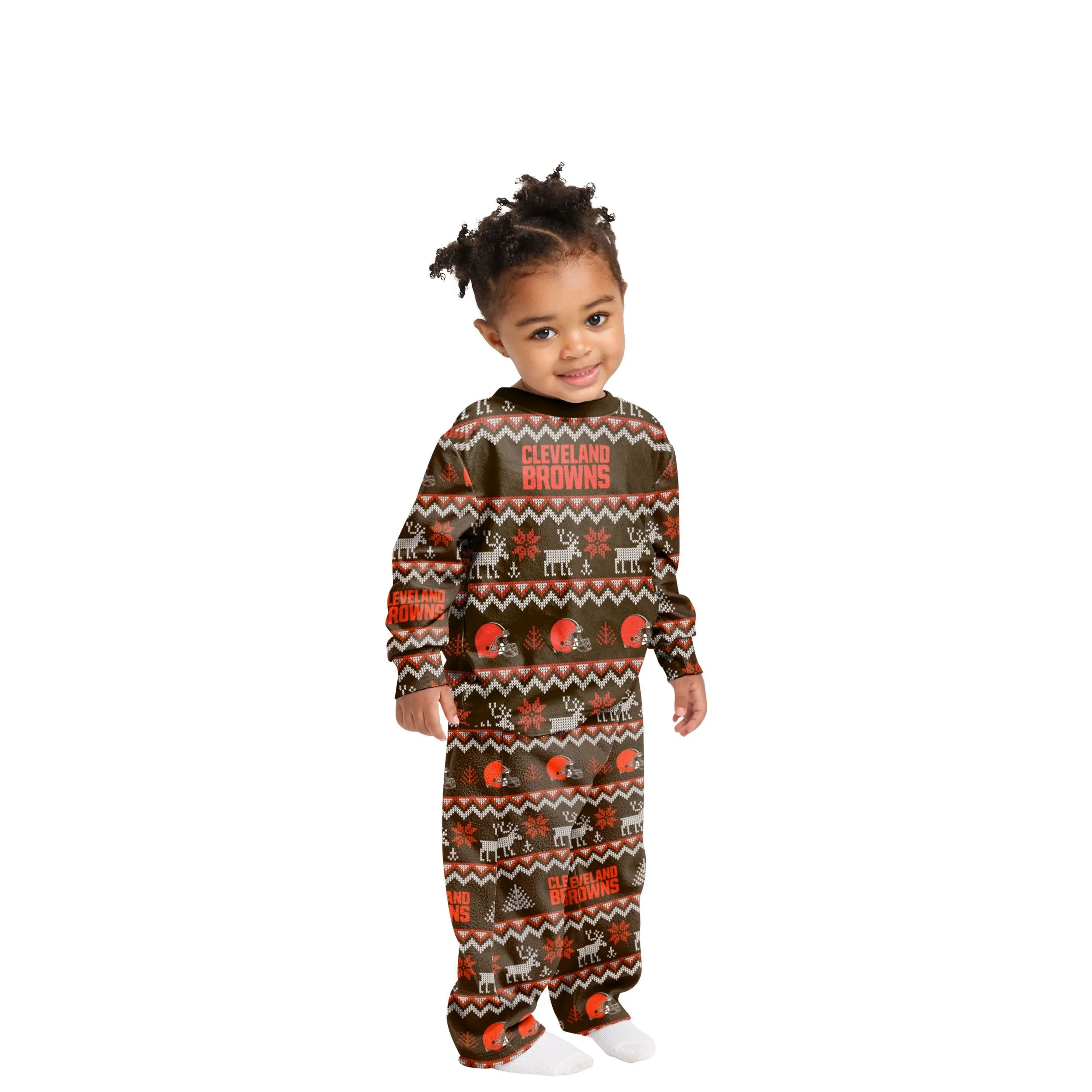 Cleveland Browns NFL Ugly Pattern Family Holiday Pajamas