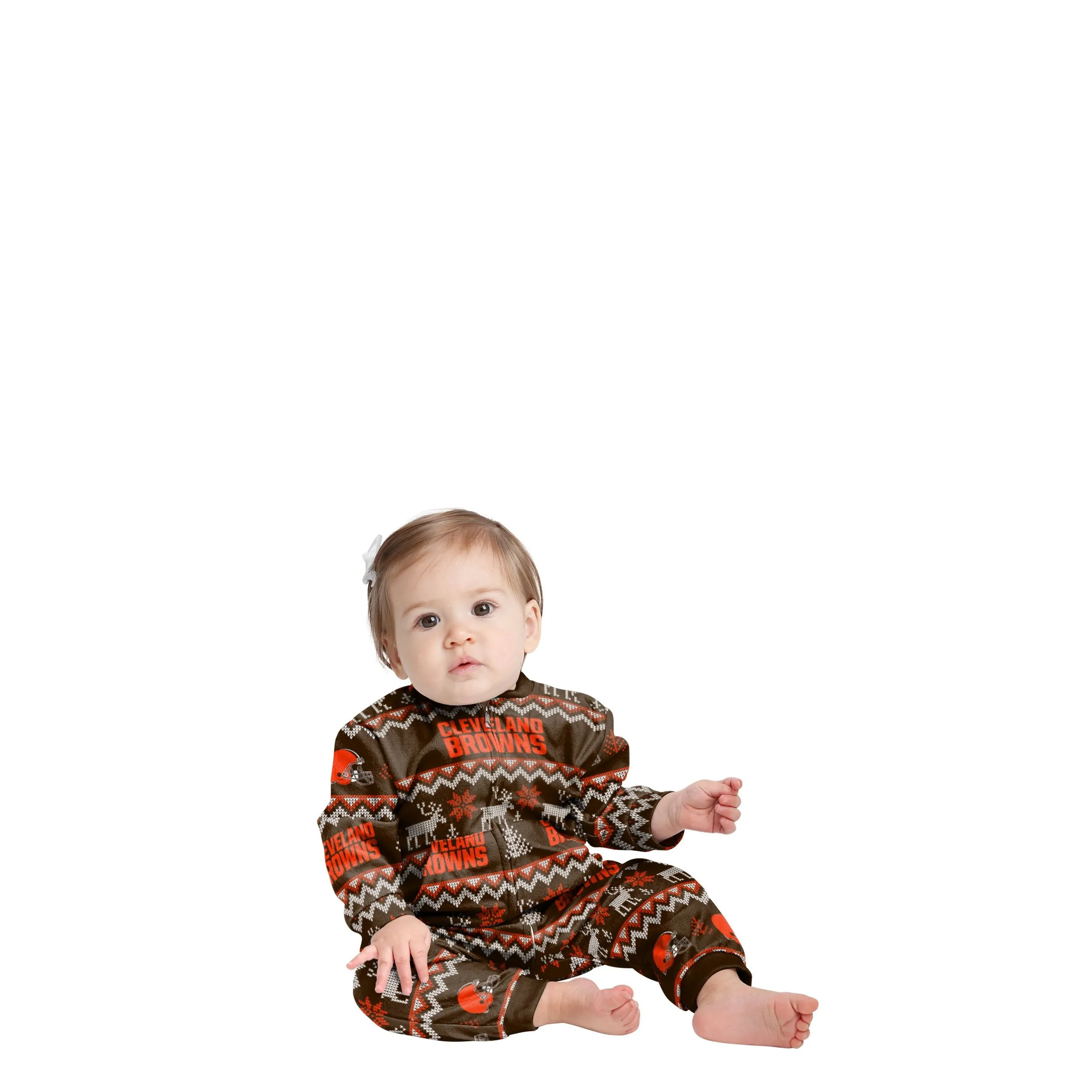 Cleveland Browns NFL Ugly Pattern Family Holiday Pajamas