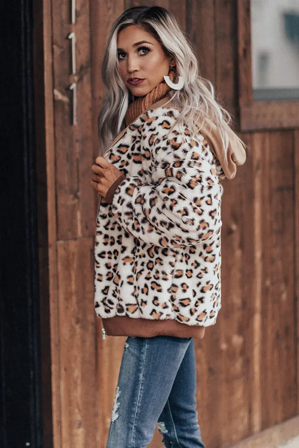 Covered In Cozy Plush Leopard Jacket In Ivory