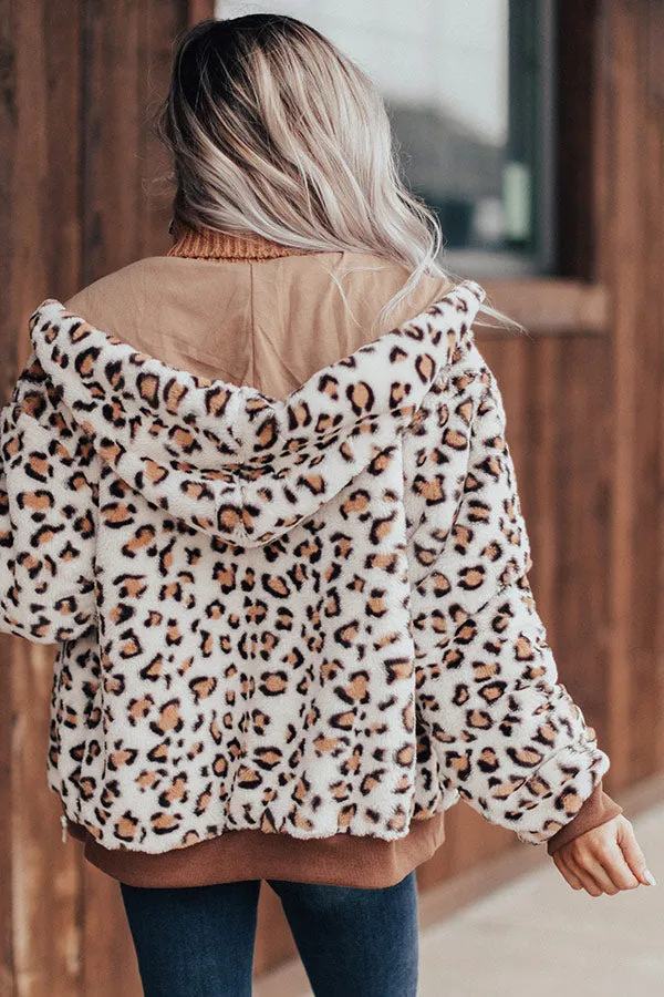 Covered In Cozy Plush Leopard Jacket In Ivory