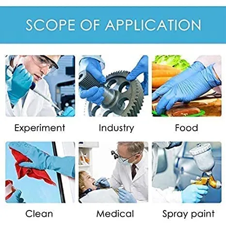 COWOX Surgicals Nitrile Gloves Disposable Powder Free Examination Blue Hand Gloves Food Grade CE & FDA Approved Medium Size-100 Pieces, Non-Sterile