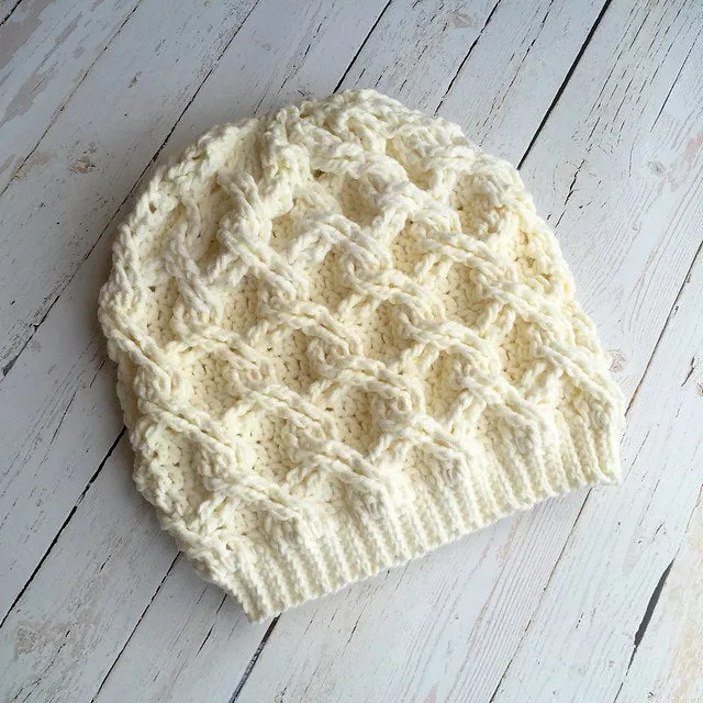 Crochet Pattern for Chain Link Slouch Hat | Crochet Hat Pattern | Hat Crocheting Pattern | DIY Written Crochet Instructions