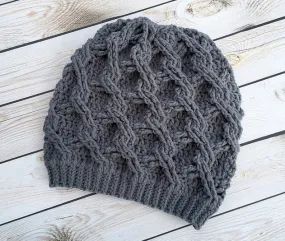 Crochet Pattern for Chain Link Slouch Hat | Crochet Hat Pattern | Hat Crocheting Pattern | DIY Written Crochet Instructions