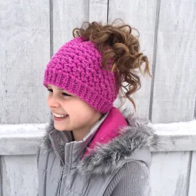 Crochet Pattern for Kaycee Ponytail or Messy Bun Beanie Hat (DIY Tutorial) | Crochet Hat Pattern | Hat Crocheting Pattern | DIY Written Crochet Instructions